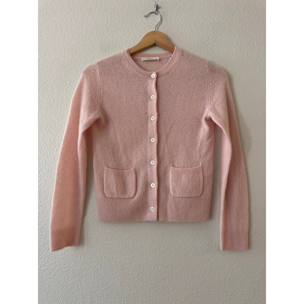 DOEN Freya Cardigan 100% Cashmere Pockets XXS Rosewater Pink Excellent Condition